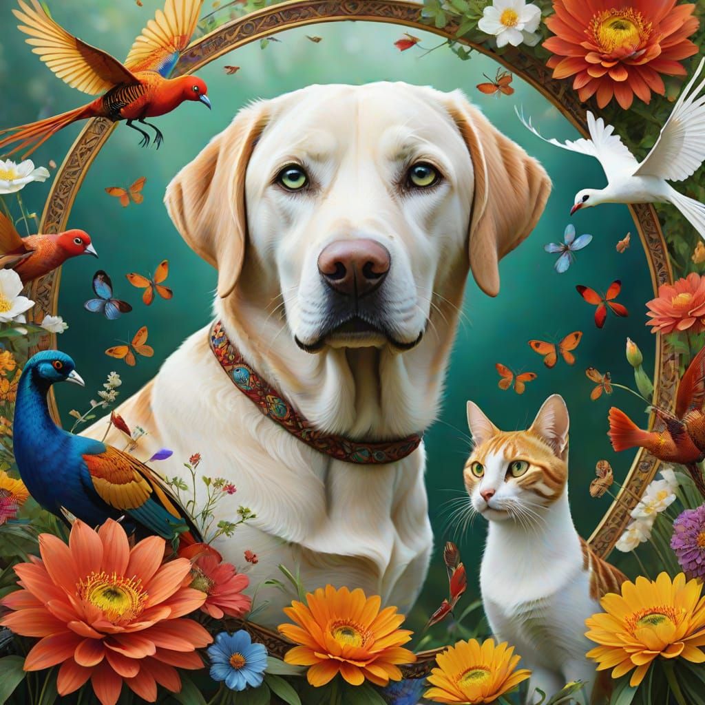 Joyful Animals in Vibrant Digital Art