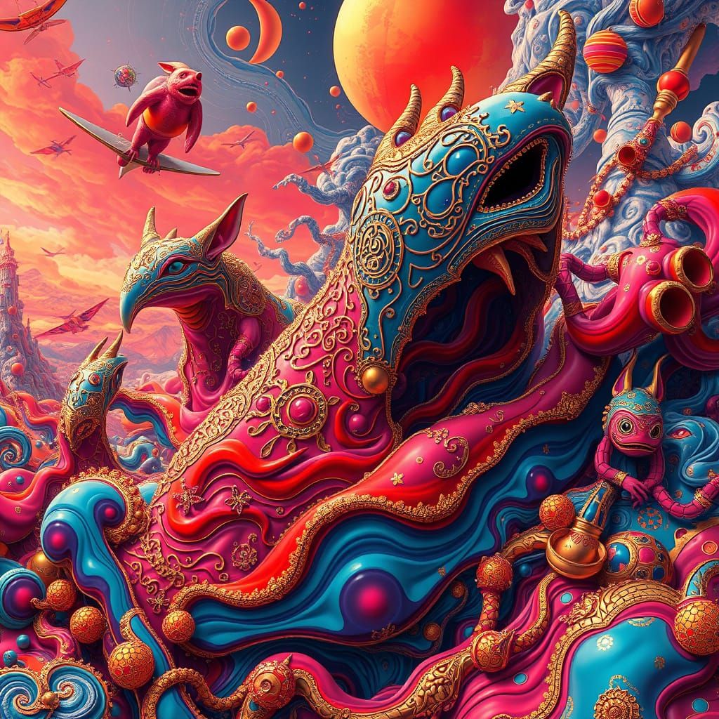 Liquid Animals in a Surreal Dreamscape