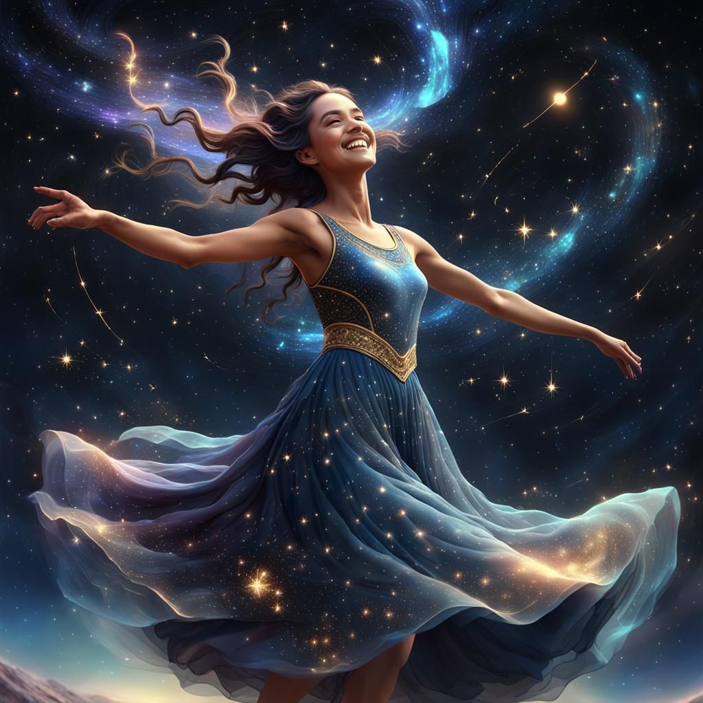 Celestial Woman Dancing in the Milky Way