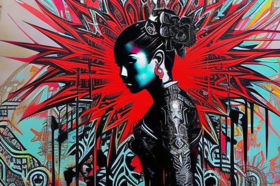 Bleeding Heart Underground Street Art in Maximalist Style