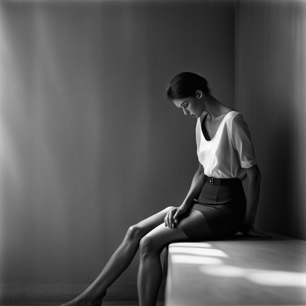 Solitary Figure in Monochrome, Christian Coigny Style