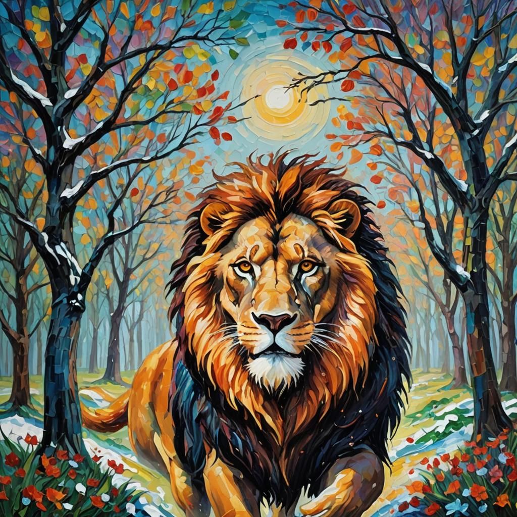 Spring's Return: An Expressionist Impasto Oil Painting