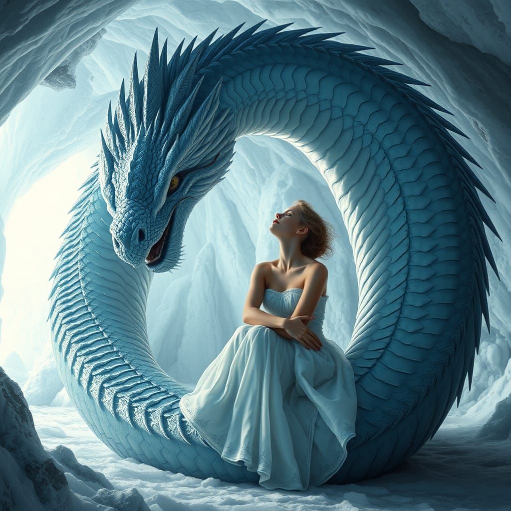 Woman embracing the snout of a beautiful, perfectly propotio...