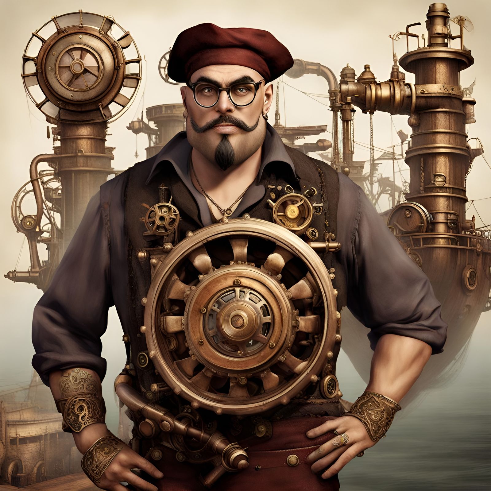Sinbad the Sailor in Steampunk Style