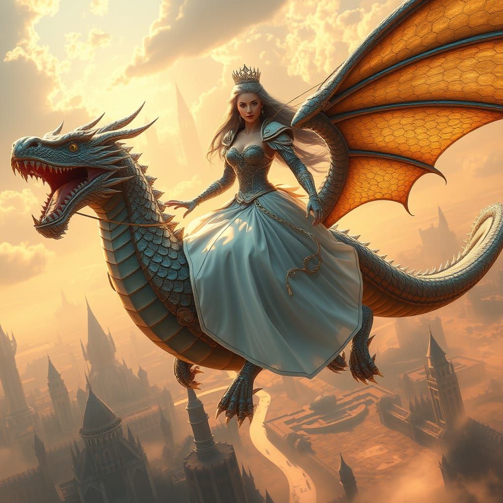 Regal Princess Soars Through a Golden Realm on Majestic Drag...