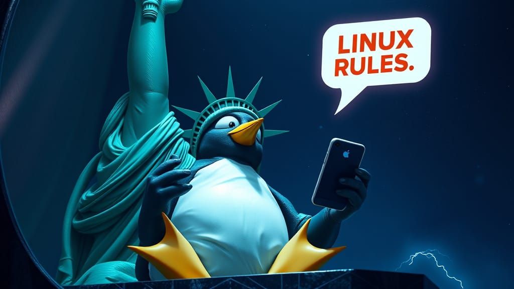 Penguine in Cyberpunk Liberty