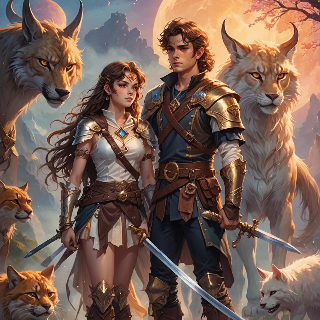 Sailor Moon Centaur and Halfling Bard in Fantasy Art