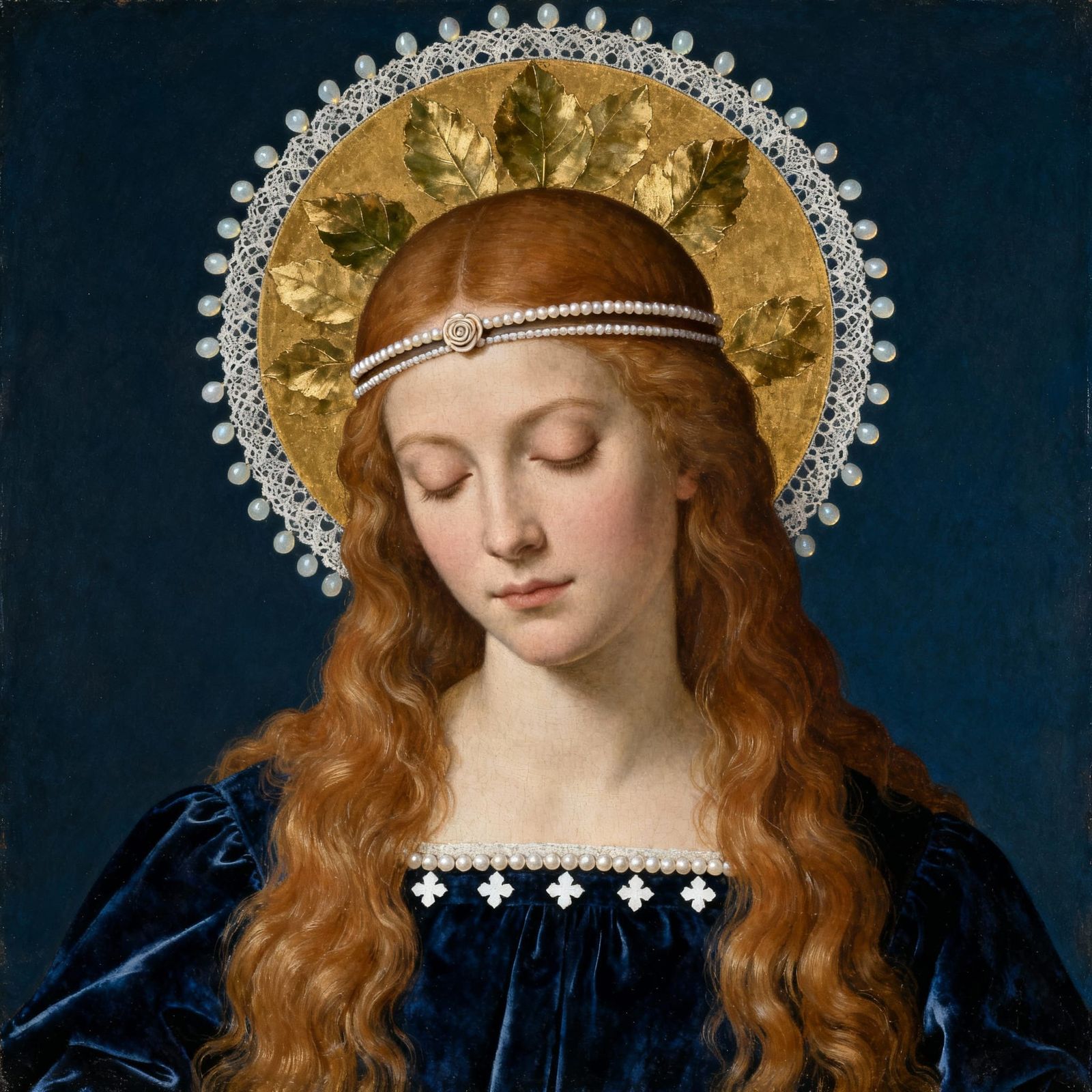 Youthful Saintly Portrait in Northern Renaissance Style