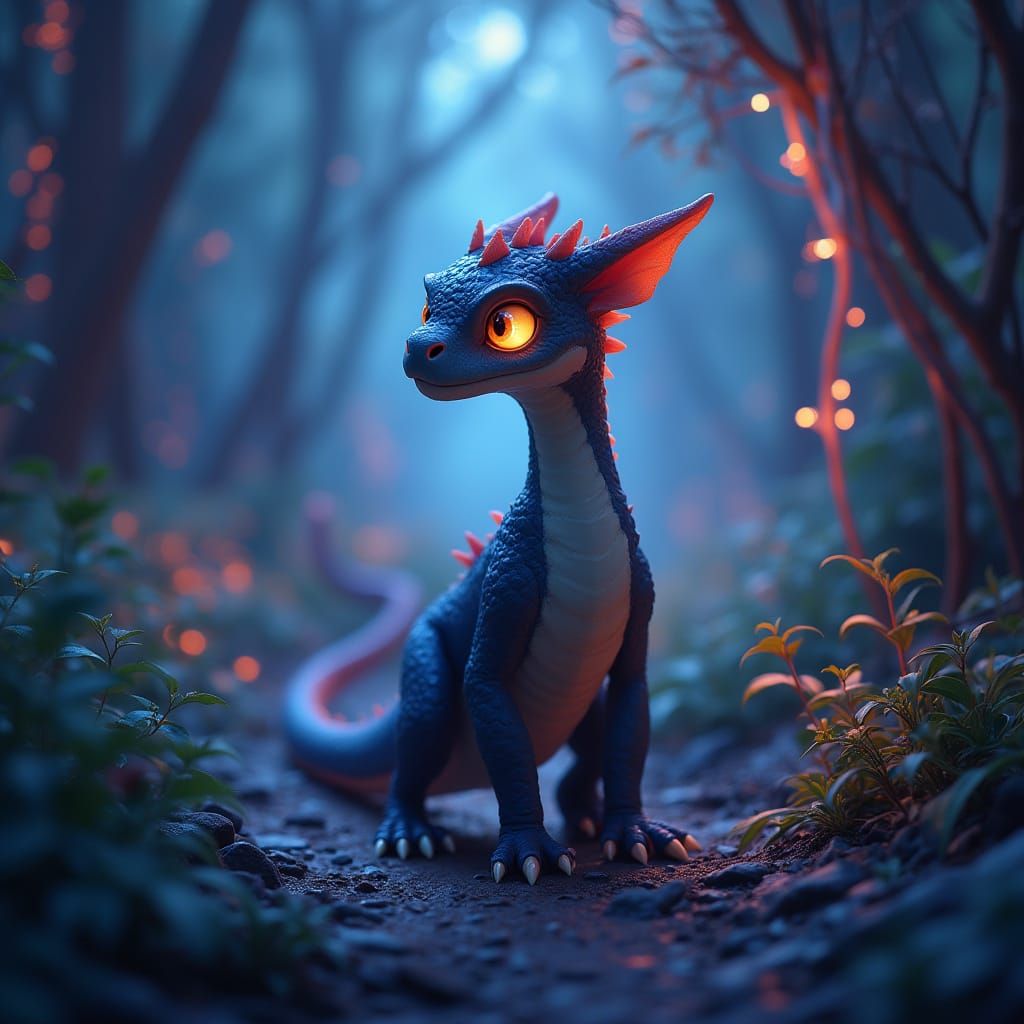 Mystical Dragon in Vibrant Twilight Jungle