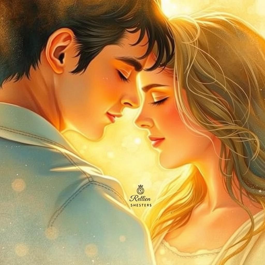 Tender Moment in Golden Light: Watercolor Painting