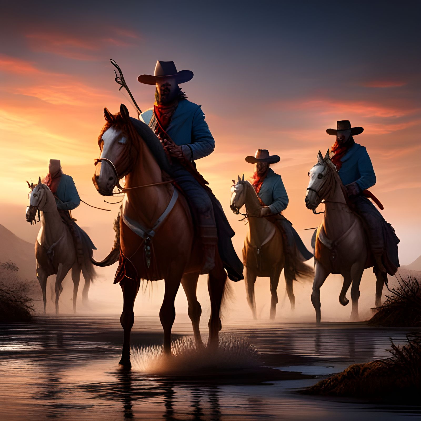 Apocalyptic Horsemen Ride Through Old Texas
