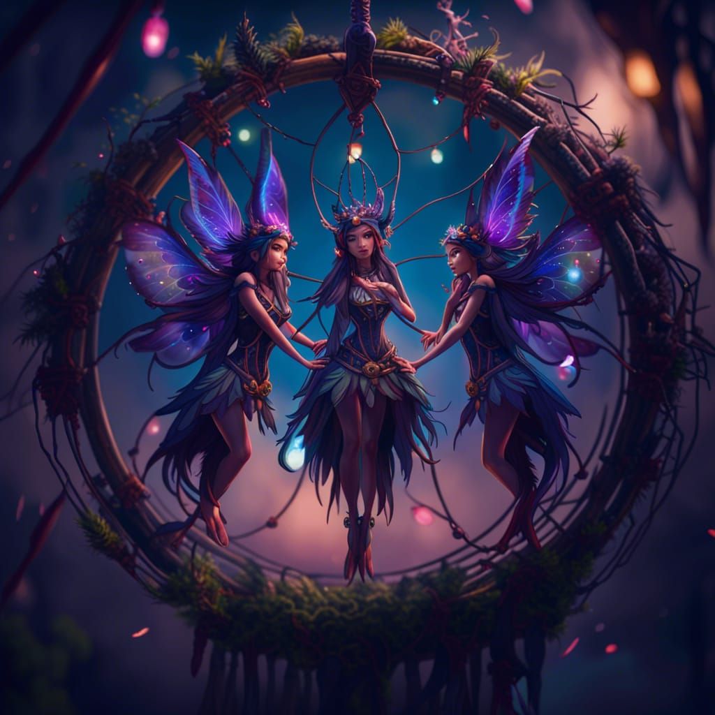 Fairies on Dreamcatcher: Fantasy Concept Art