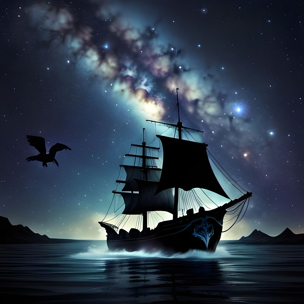 Viking Woman Emerging from Cosmic Storms as Ravens Converge