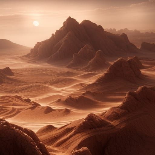 Epic Desert Landscape Digital Matte Painting