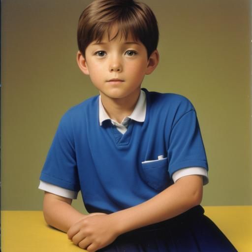 Classic School Portrait of a 6-Year-Old Child