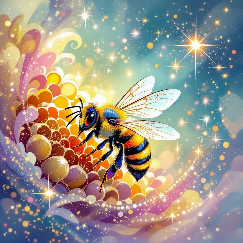 Queen Bee in Magical Swirling Hive