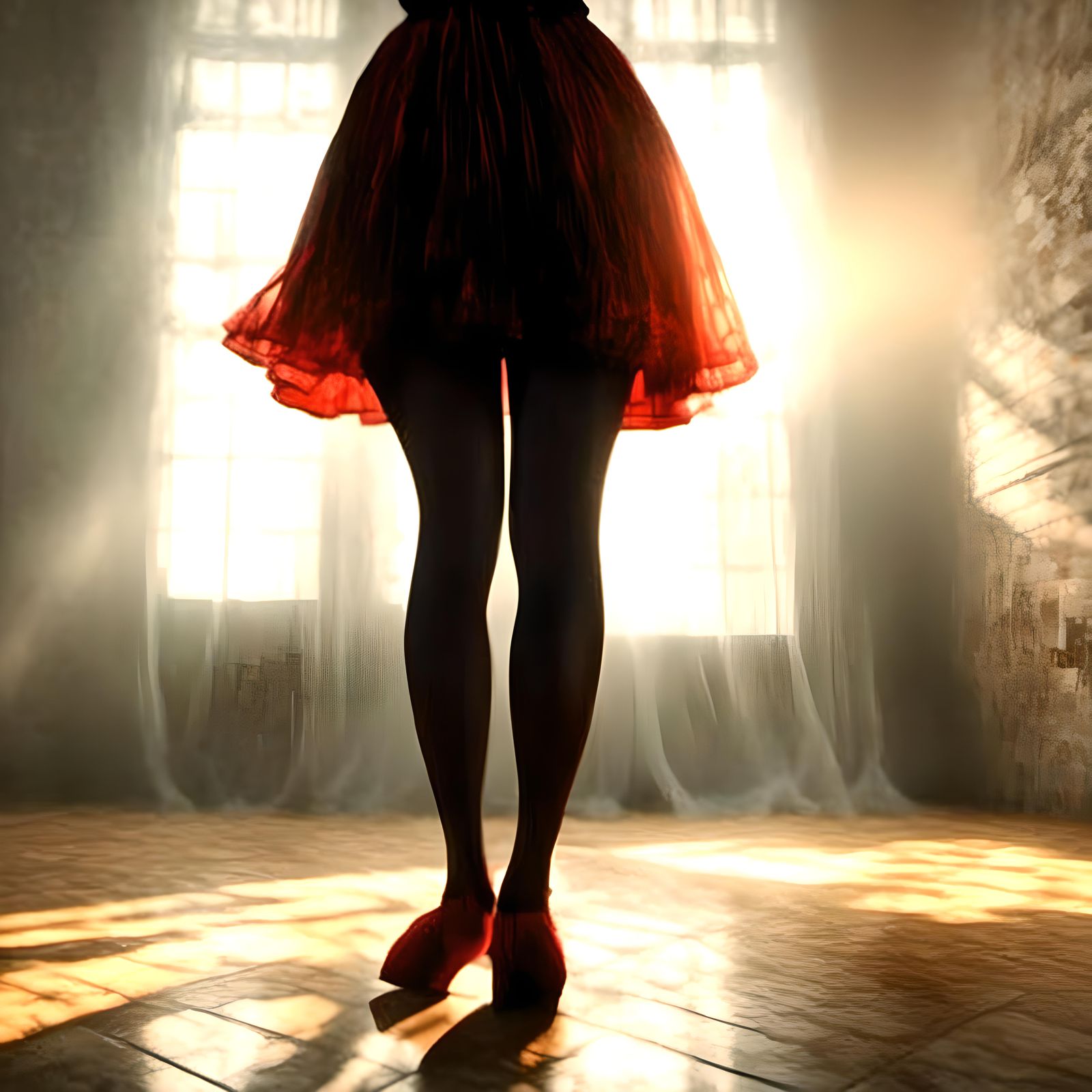 Woman in Pantyhose: 3D Render in 8K Resolution