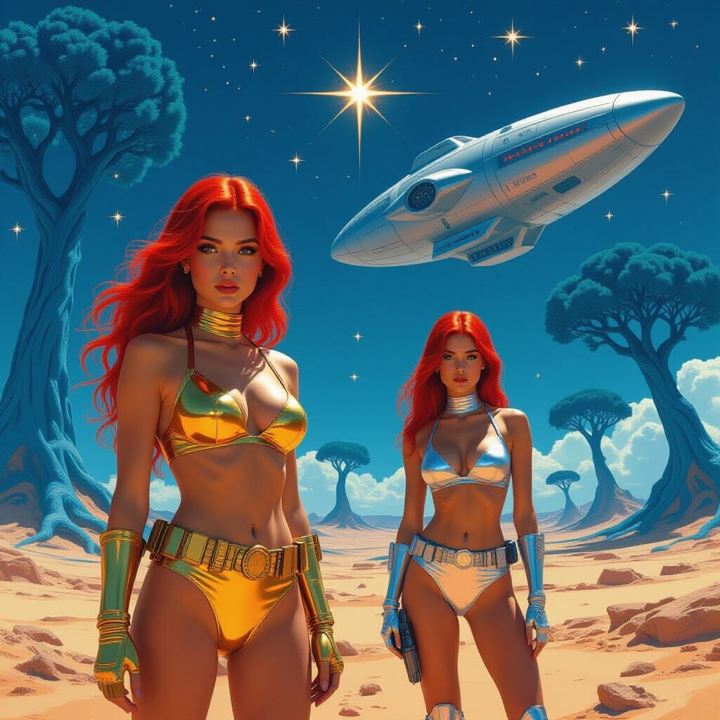 Space Marines in Metallic Bikinis on Alien World