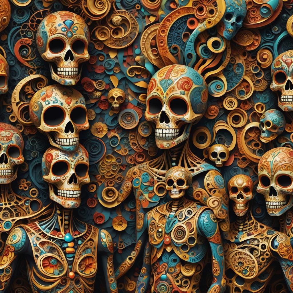 Abstract Surrealism: Colorful Aliens in Fractal Space