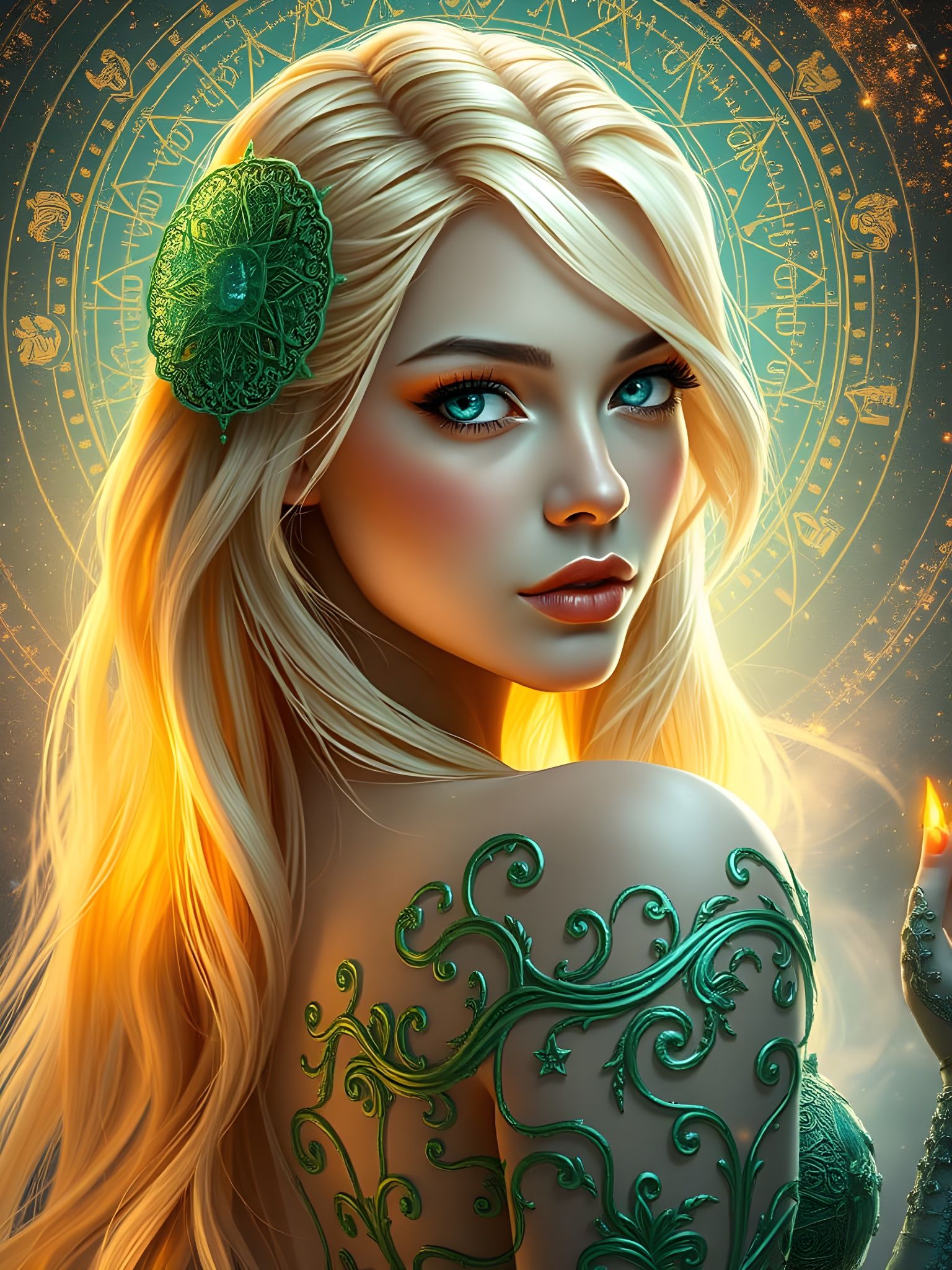 Norse Goddess in Celestial Aura