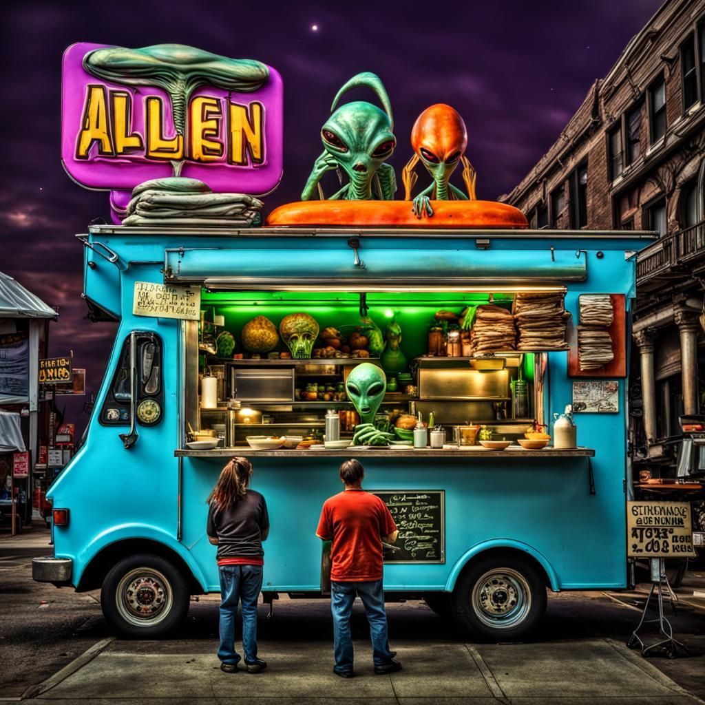 Alien Food Truck with Extraterrestrial Chefs