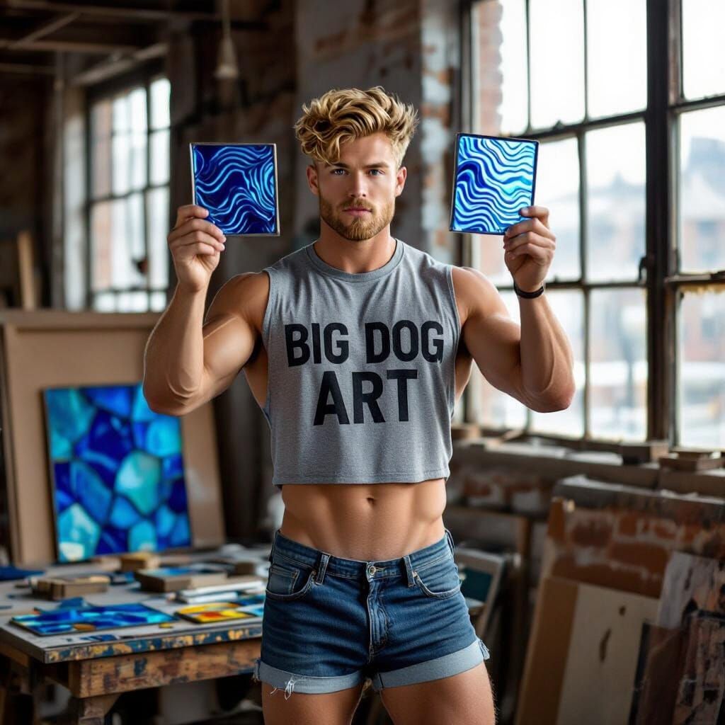 Stained Glass Artist Studio in Golden Hour Light