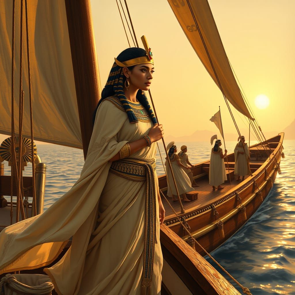 Egyptian Queen Sails the Nile in 19th-Century Style