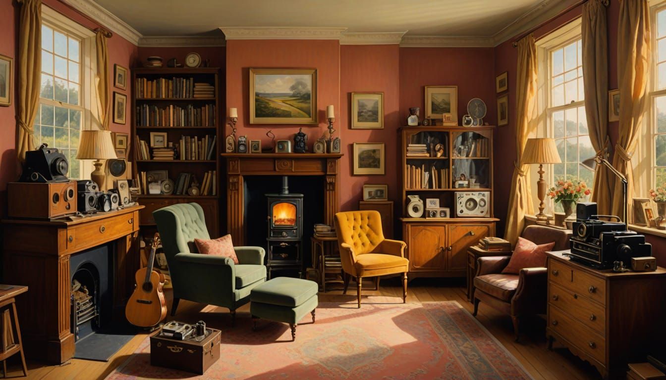Warmhearted Cozy Scene in Vintage Style