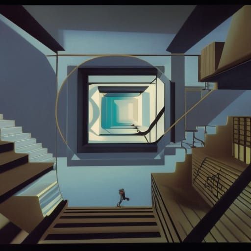 Geometrical Staircases Ascend to Stormy Sky