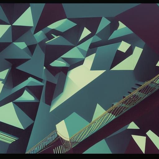 Surreal Staircase Illustration in Maximalist Style
