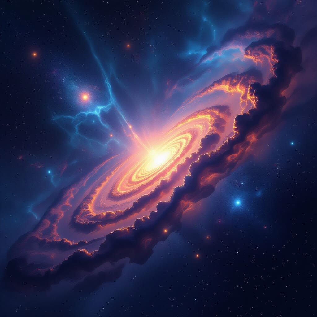 Intricate Glowing Astral Circuitry in Nebula