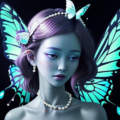 Butterfly glowing pearls