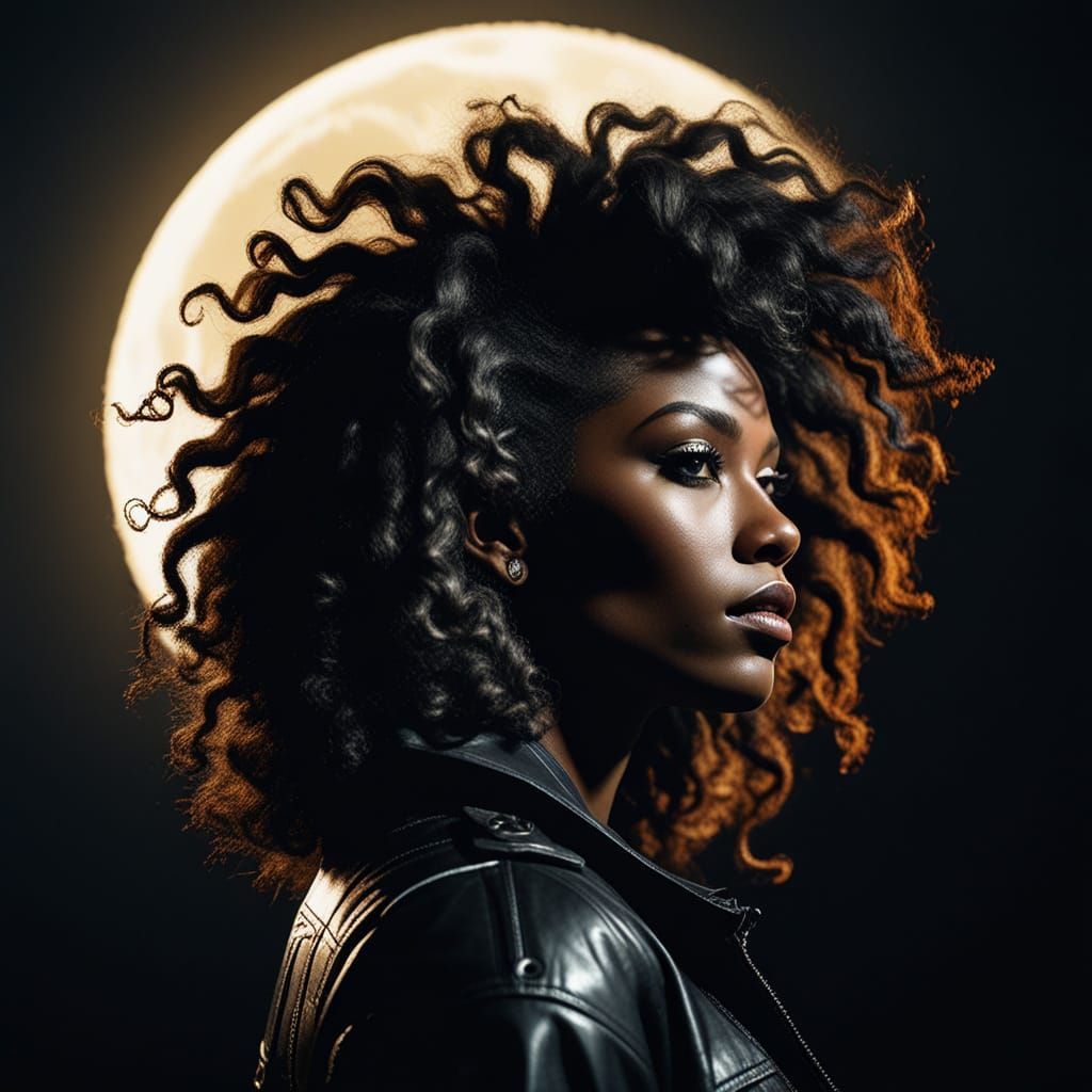 Dramatic Portrait of a Villain with Moon Halo