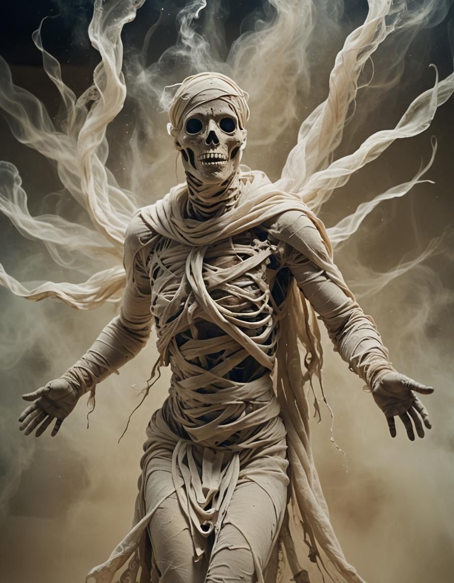 Surreal Ghost Mummy in Dreamlike Portrait