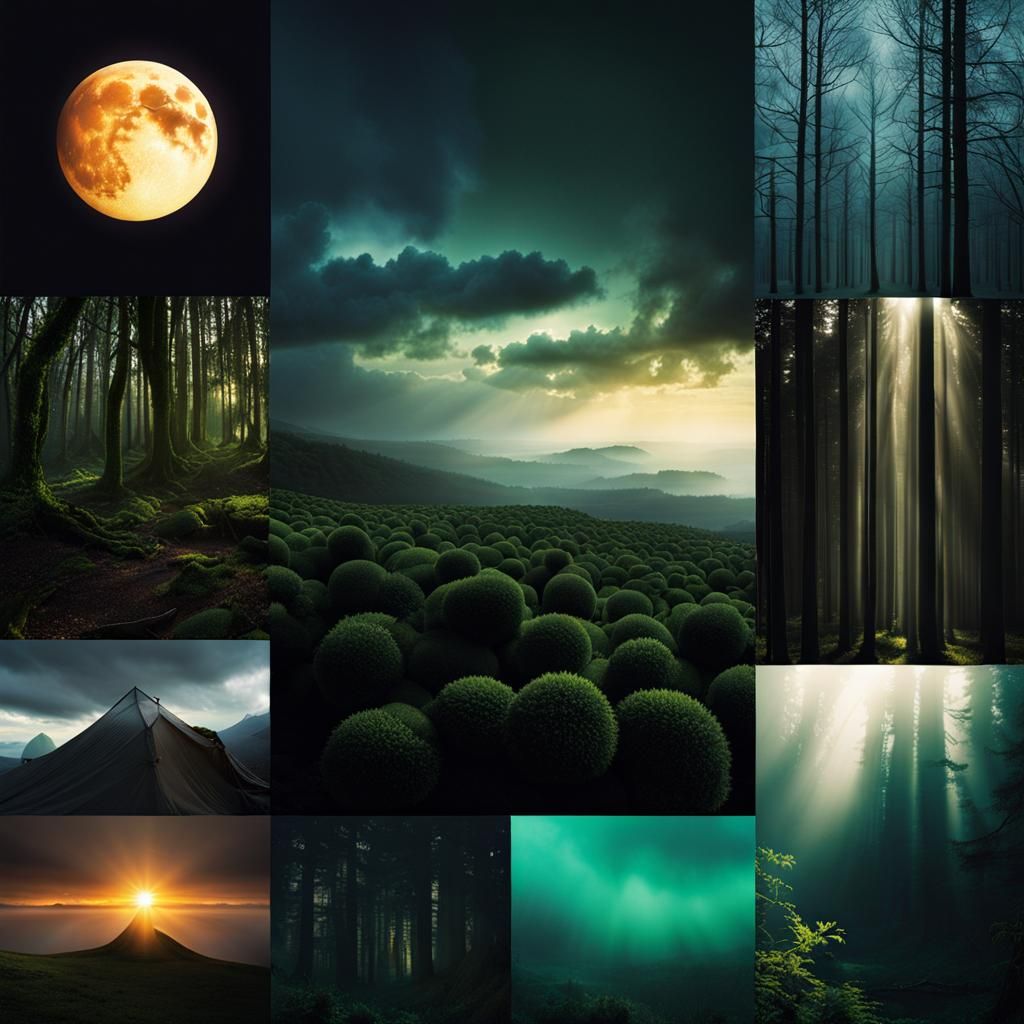 Avant-Garde Sylvan Moodboard in 16k Resolution