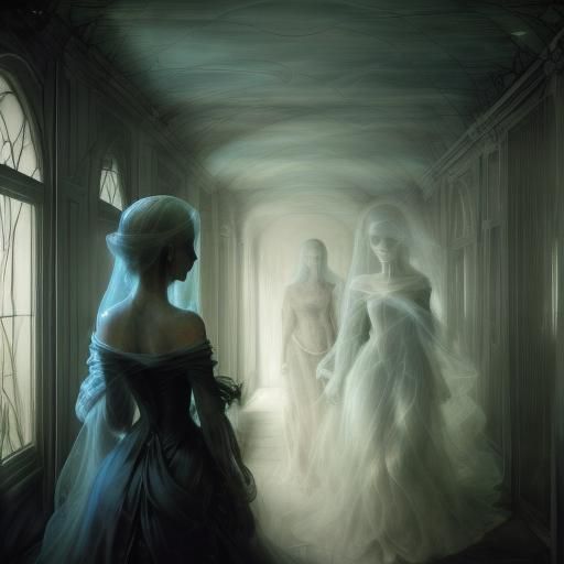 Ethereal Apparition in Midnight Halls