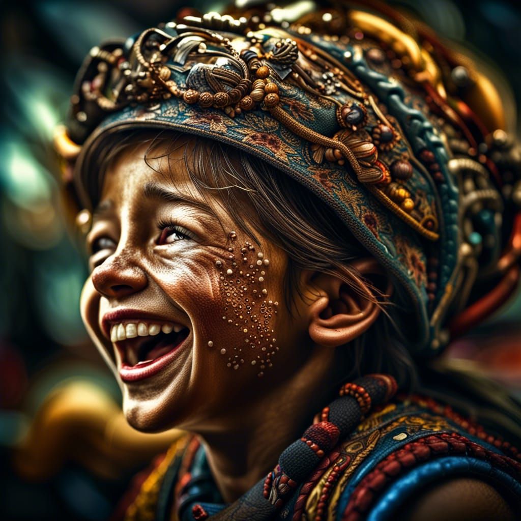 Hyperrealistic Image of Joyful Feeling in Sharp Focus