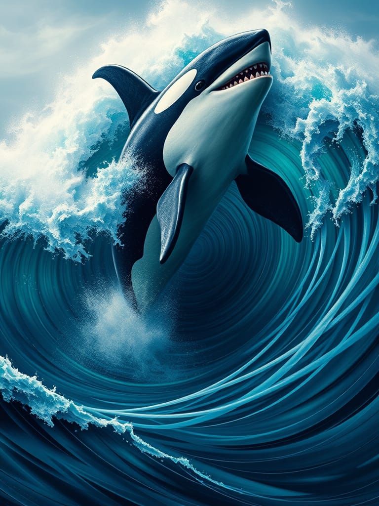 Orca vs tsunami wave