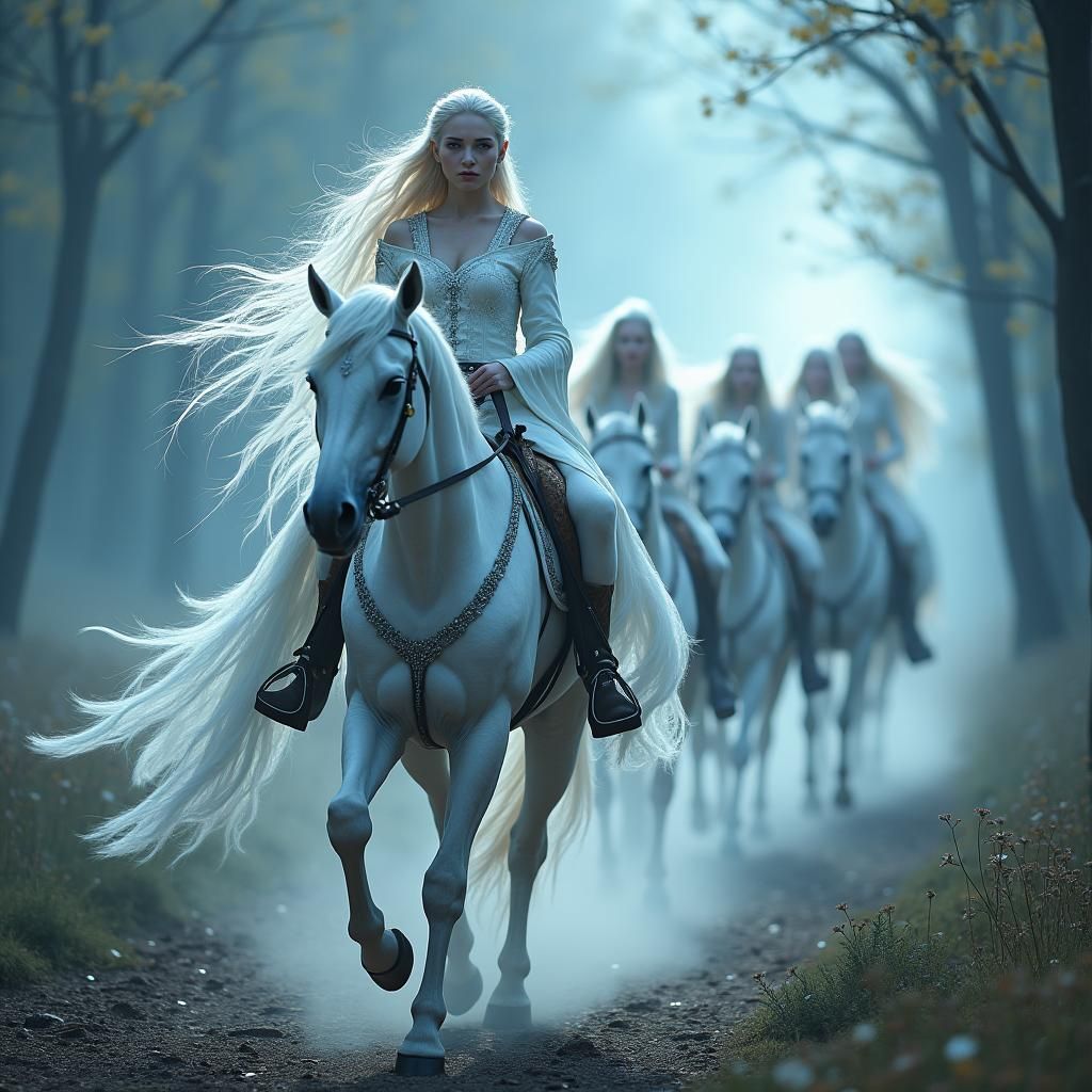 Ethereal Elven Queen Leads the Wild Hunt