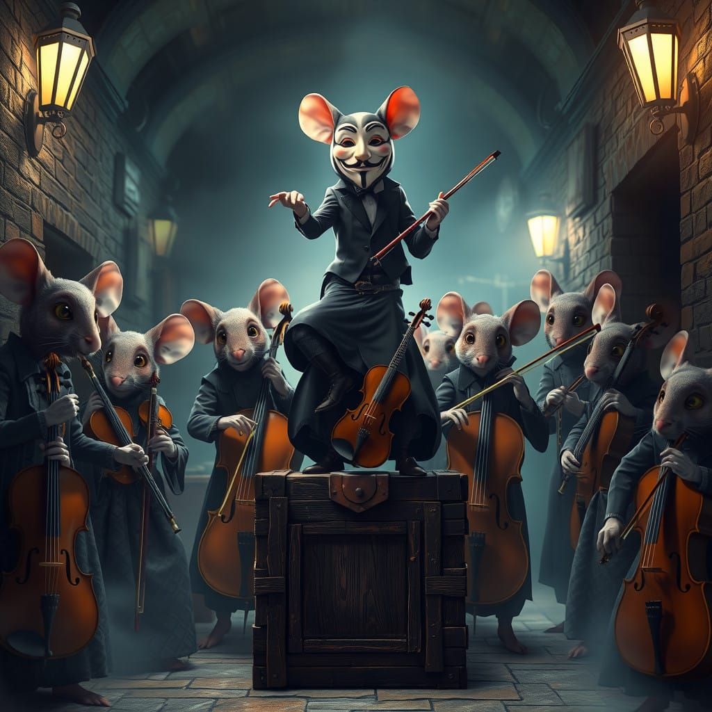 Orchestra of Redemption in Victorian Hamelin, 3D Anime Style