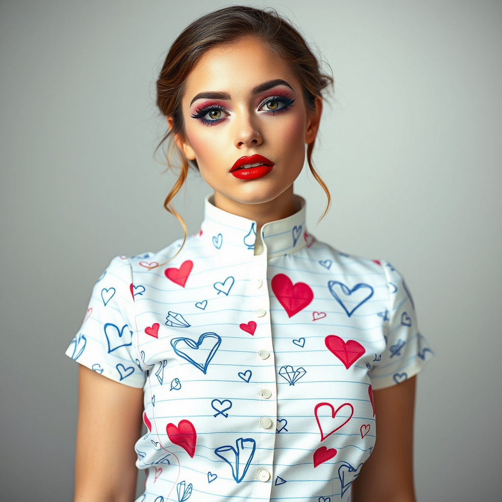 Notebook-Inspired Outfit with Doodles and Colorful Ink