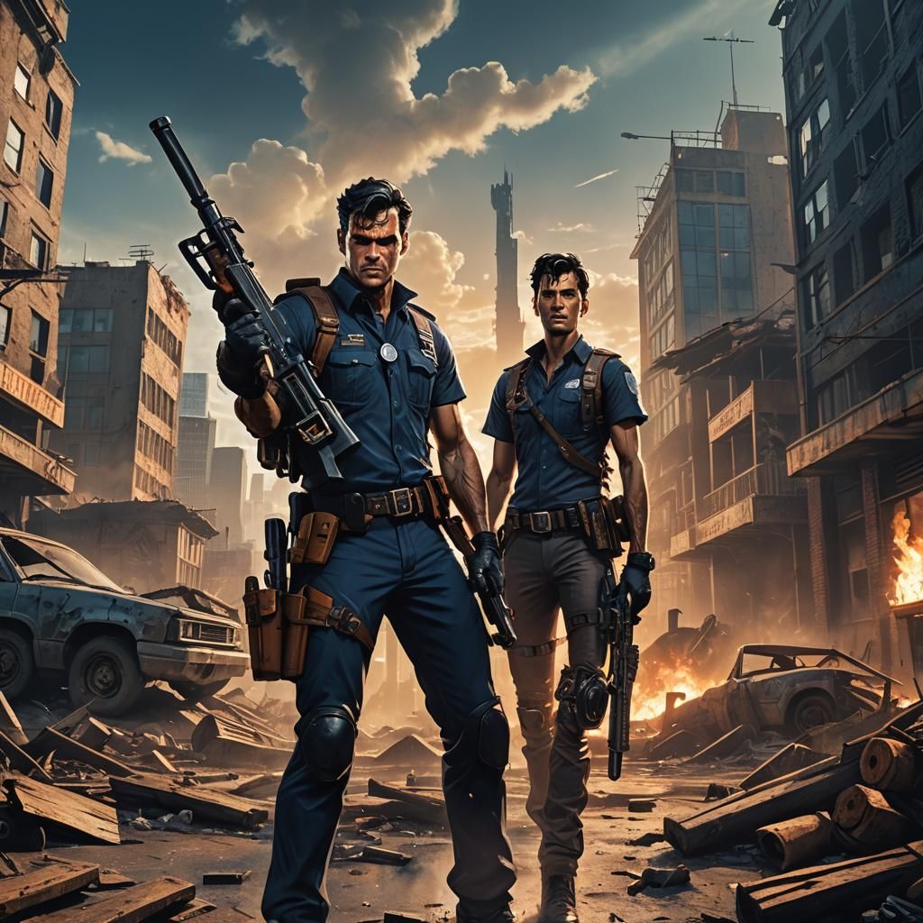 Young Ash Williams as Post-Apocalyptic Hot Cop