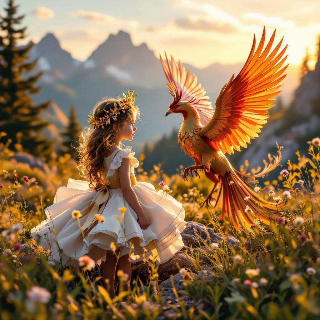 Girl with Laurel Wreath in Hyperrealistic Style