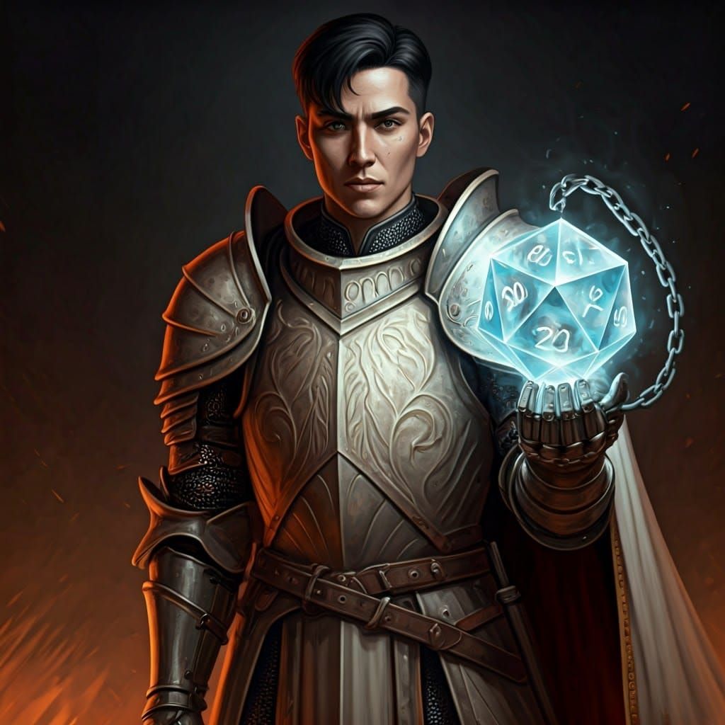 Proud Paladin in Glowing Plate Armor