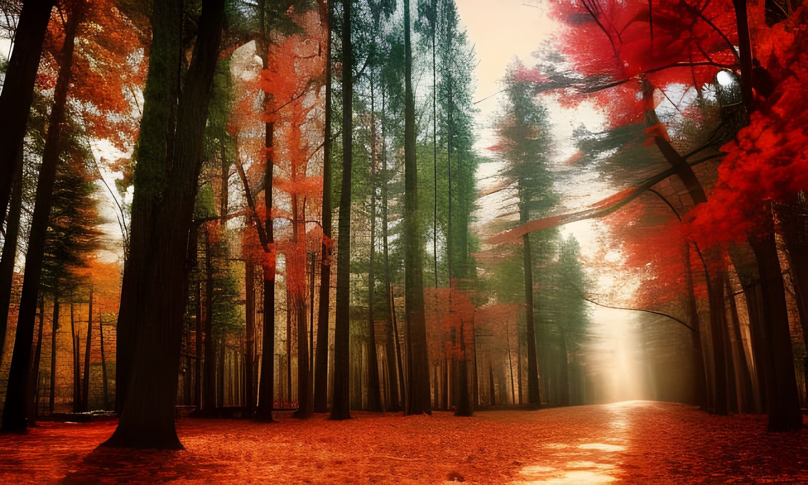 Vivid Forest Landscape with Natural Sunlight