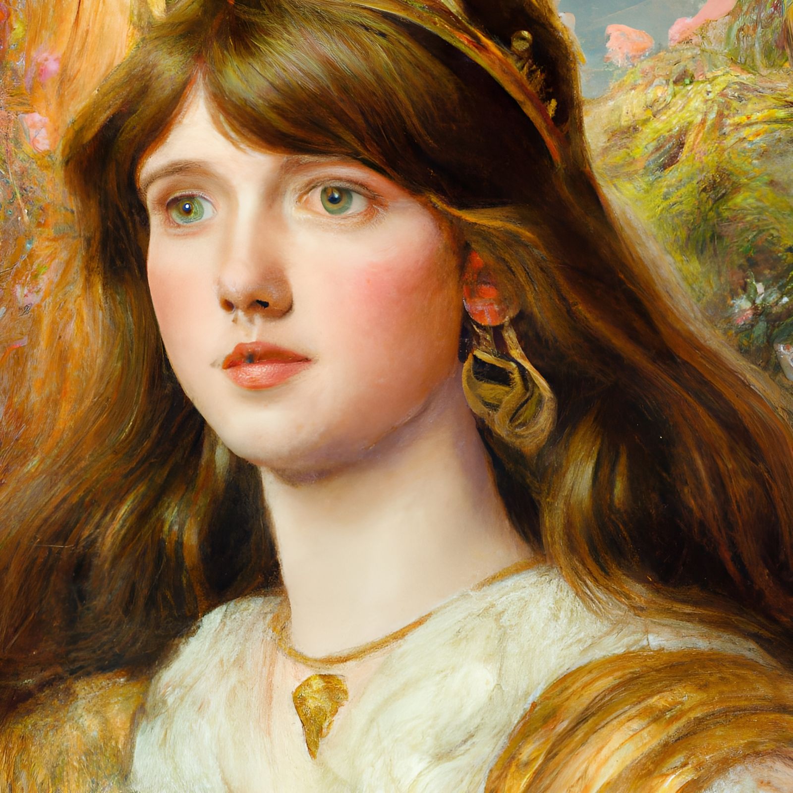 The Princess by Arthur Hughes, detailed attractive face