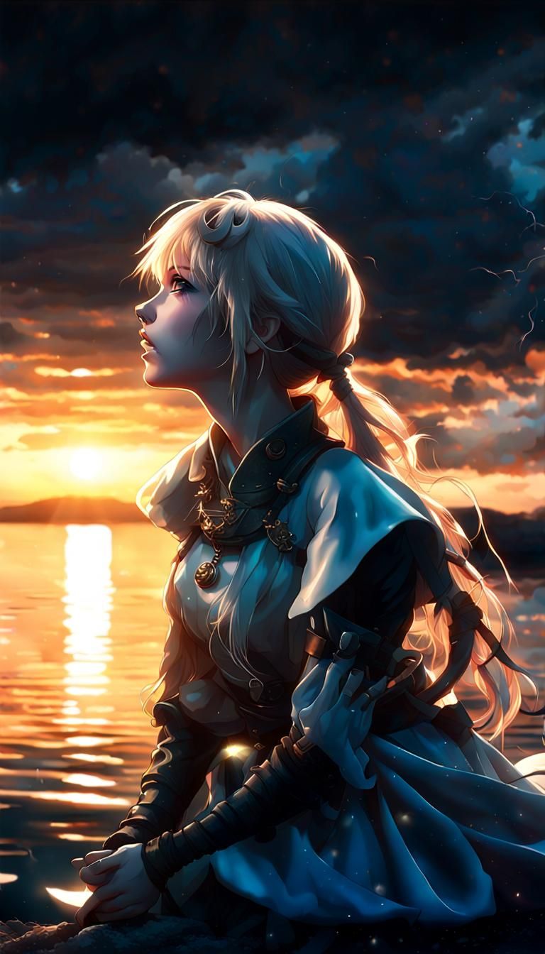 Celestite Tears in Moonlit Anime Harbor