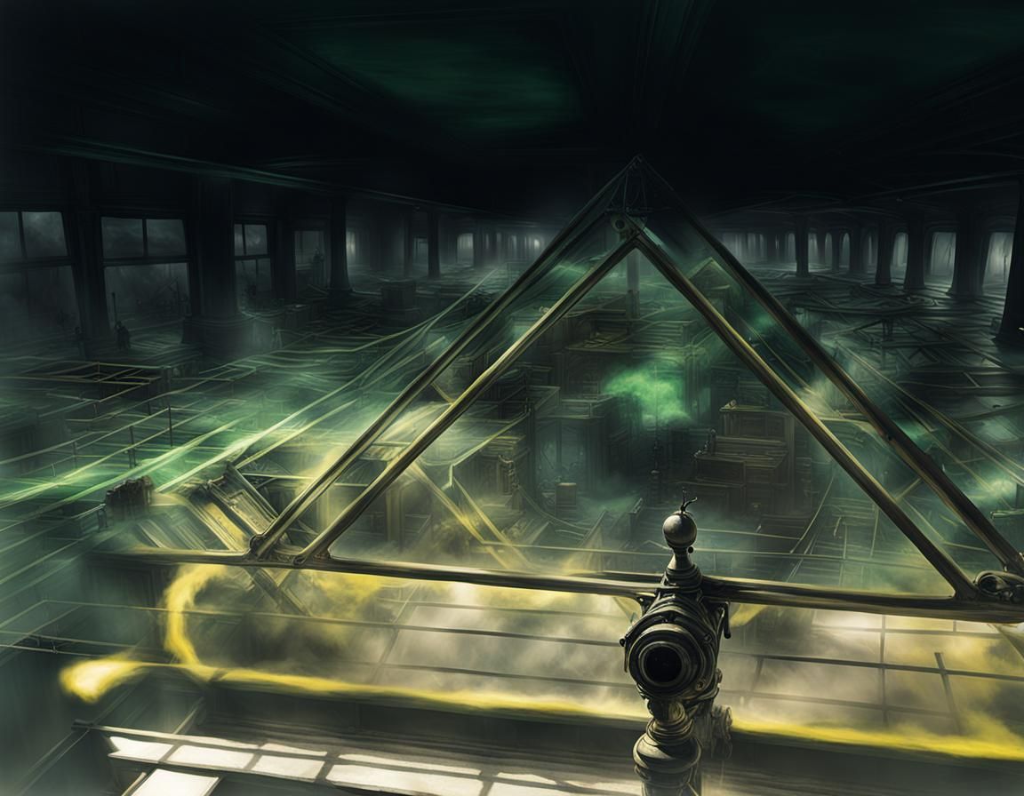 Eerie Green-Yellow Mist in Ghostly Style