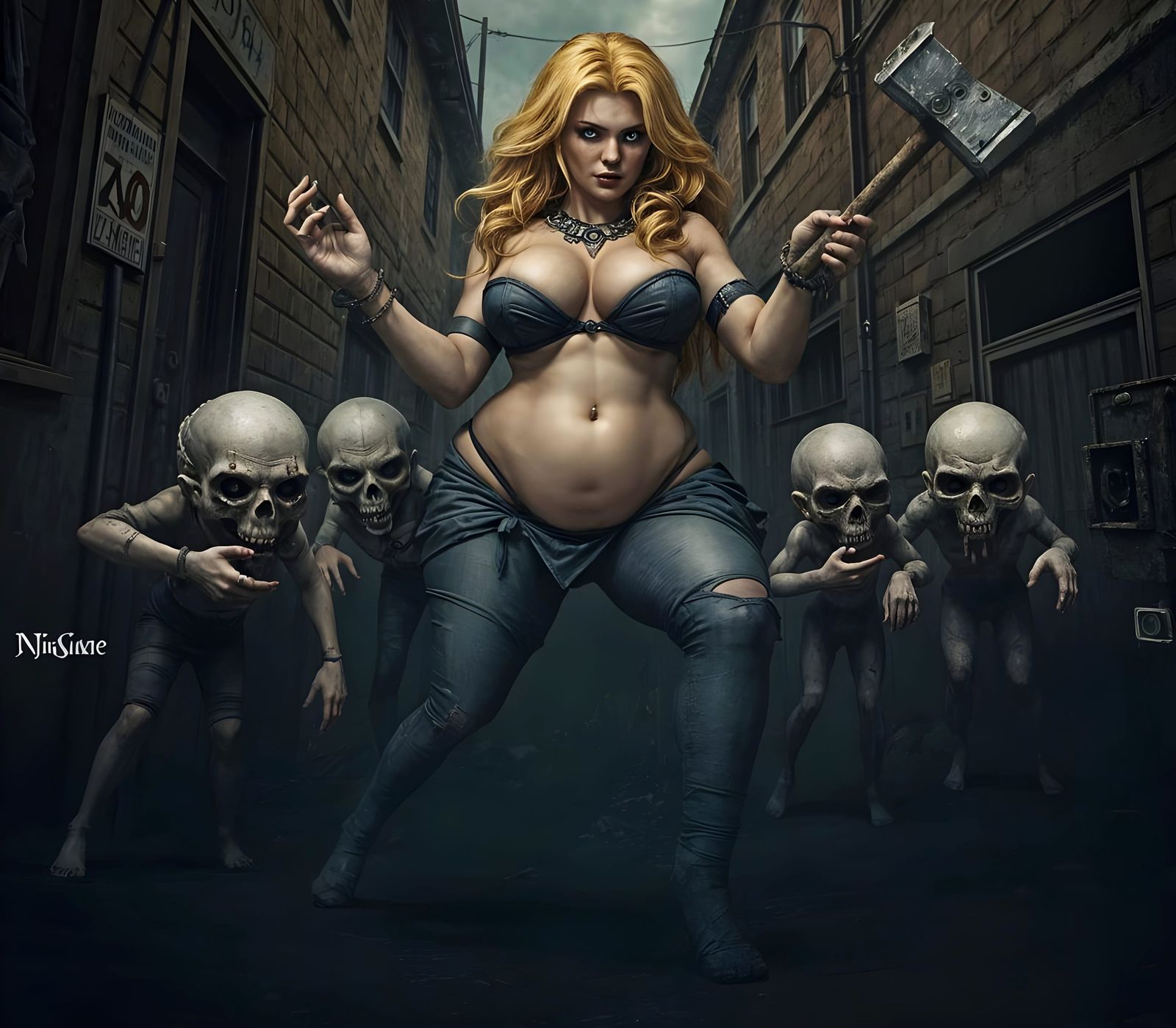 Gothic Horror: Evil Woman Smashing Homunculus