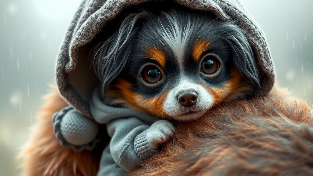 Cuddling up with mom